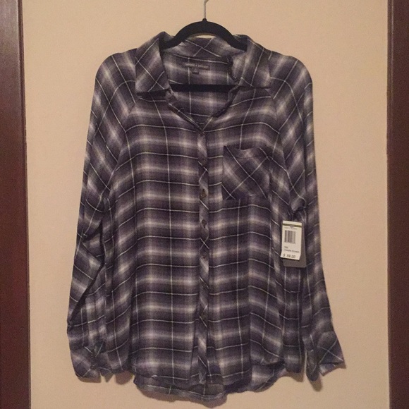 Black and white plaid button down - Picture 1 of 3
